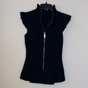 Ted Baker London Black Ruffle Sleeve Blouse